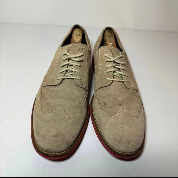 Cole Haan Oxfords Mens 9M Drake Eva Beige Suede Wingtip Bluchers C11216 - Picture 9 of 9